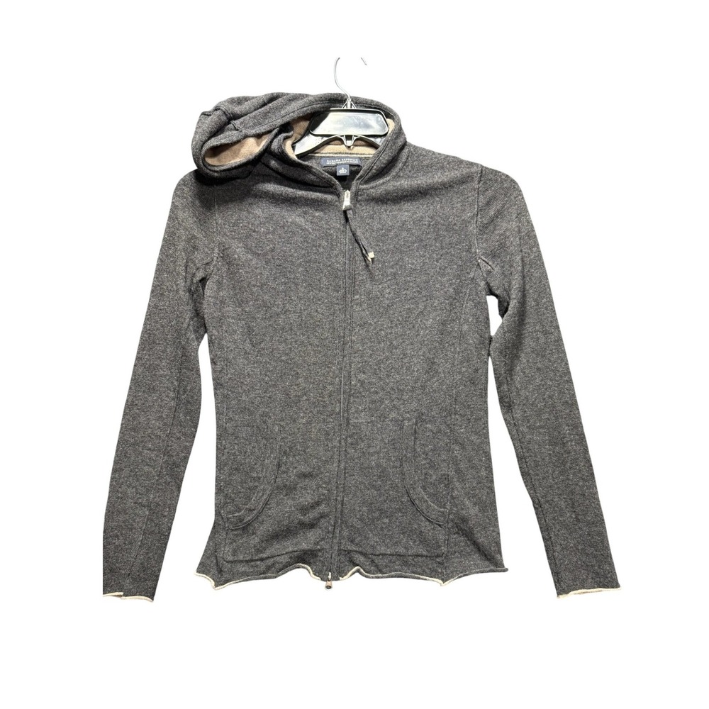 Banana Republic Zip Up Hoodie Women S Gray Cashmere Blend Wool Long Sleeve